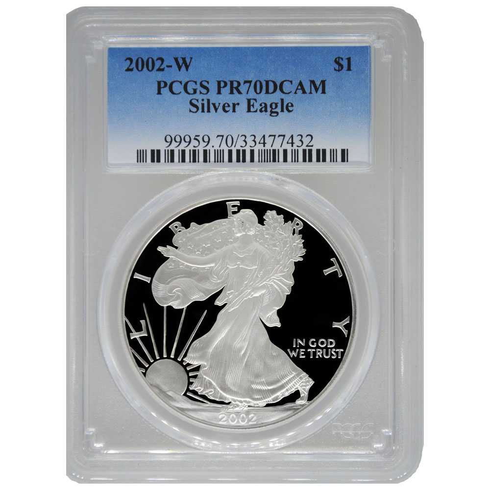 2002\u002DW\u0020PCGS\u0020PR\u002D70\u0020American\u0020Silver\u0020Eagle\u0020Proof\u0020Coin