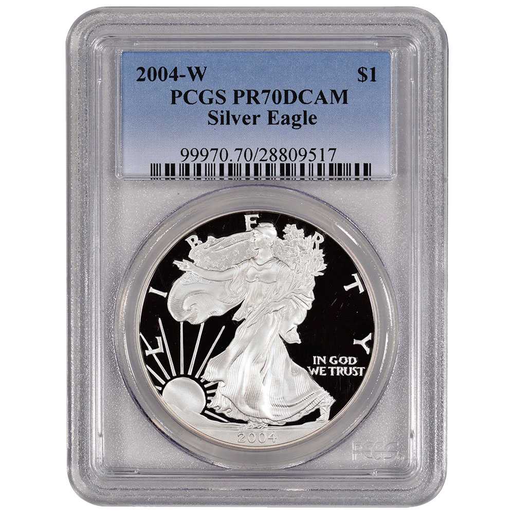 2004\u002DW\u0020PCGS\u0020PR\u002D70\u0020American\u0020Silver\u0020Eagle\u0020Proof\u0020Coin