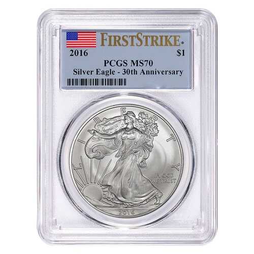 2016\u0020American\u0020Silver\u0020Eagle\u0020\u002D\u002030th\u0020Anniversary\u0020\u002D\u0020First\u0020Strike\u0020MS\u002D70\u0020PCGS\u0020Certified