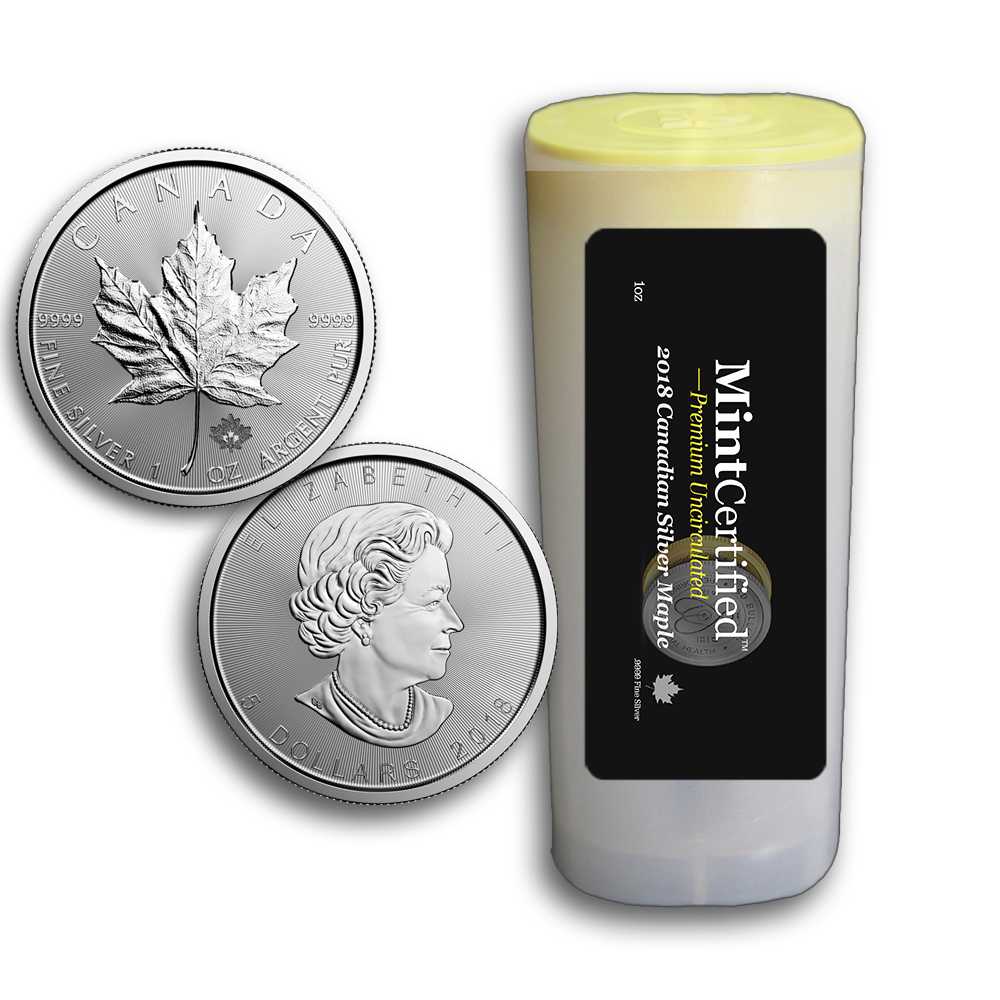2018\u0020Canadian\u0020Silver\u0020Maple\u0020Leaf\u0020Tube\u0020\u007C\u0020MintCertified\u2122