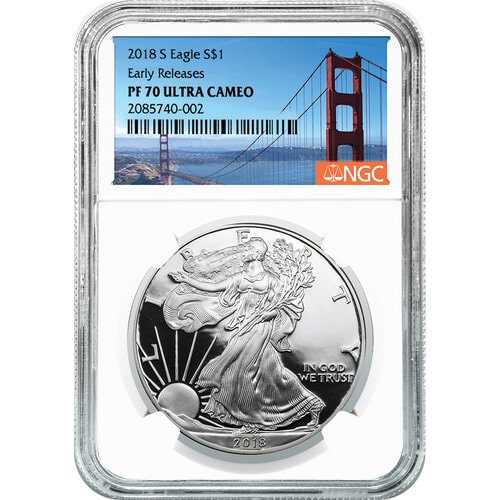 2018\u002DS\u0020NGC\u0020PF\u002D70\u0020Early\u0020Releases\u0020Proof\u0020Silver\u0020Eagle\u0020Coin\u0020