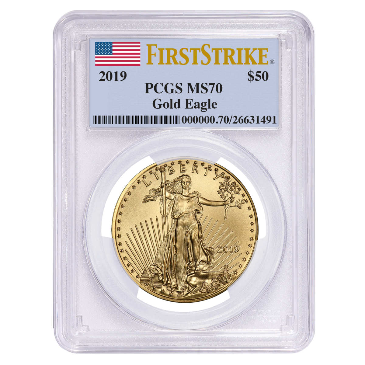 2019\u00201\u0020oz\u0020PCGS\u0020MS\u002D70\u0020First\u0020Strike\u0020Gold\u0020American\u0020Eagle