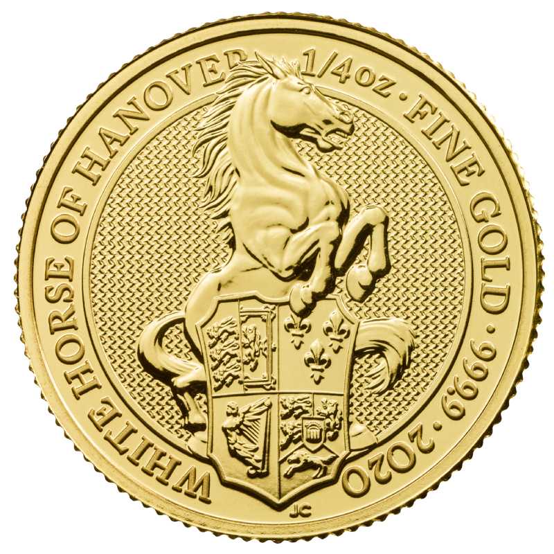 2020\u00201\u002F4\u0020oz\u0020Queen\u0027s\u0020Beasts\u0020White\u0020Horse\u0020of\u0020Hanover\u0020Gold\u0020Coin
