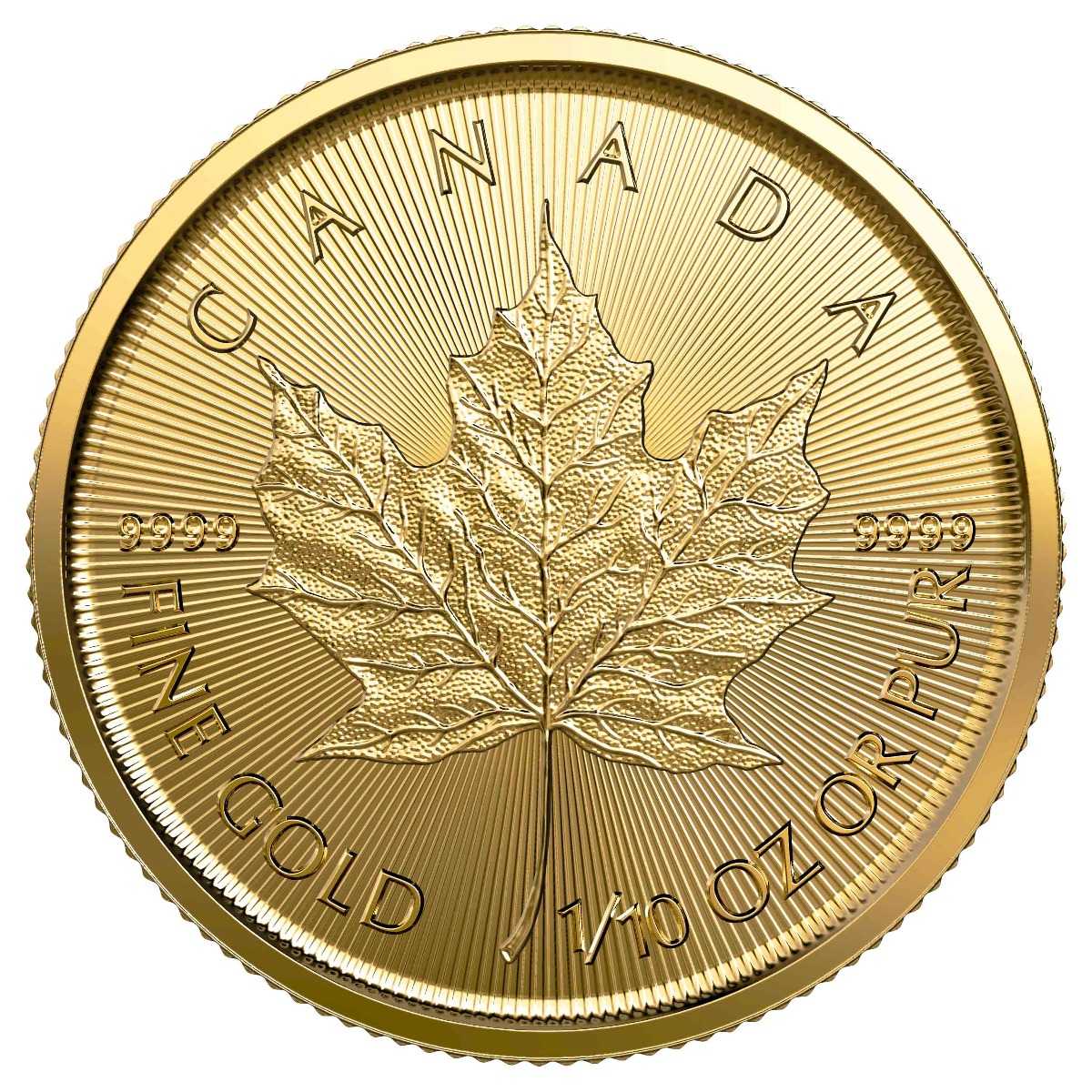 2021\u00201\u002F10\u0020oz\u0020Canadian\u0020Gold\u0020Maple\u0020Leaf\u0020Coin\u0020BU