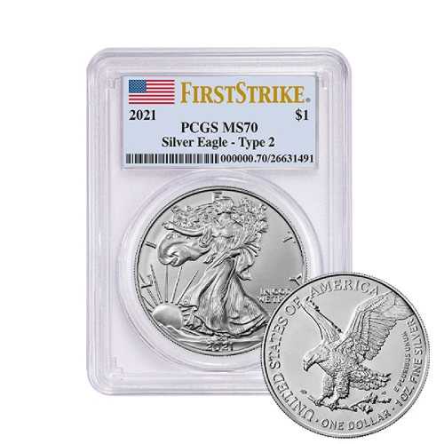 2021\u0020PCGS\u0020MS\u002D70\u0020First\u0020Strike\u0020Type\u00202\u0020American\u0020Silver\u0020Eagle