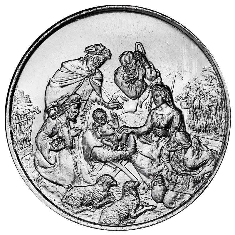1\u0020oz\u0020Mason\u0020Mint\u0020Nativity\u0020Scene\u0020Silver\u0020Round