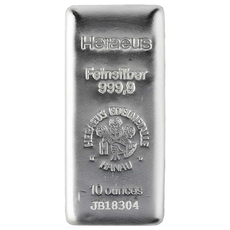 10\u0020oz\u0020Heraeus\u0020Silver\u0020Bar