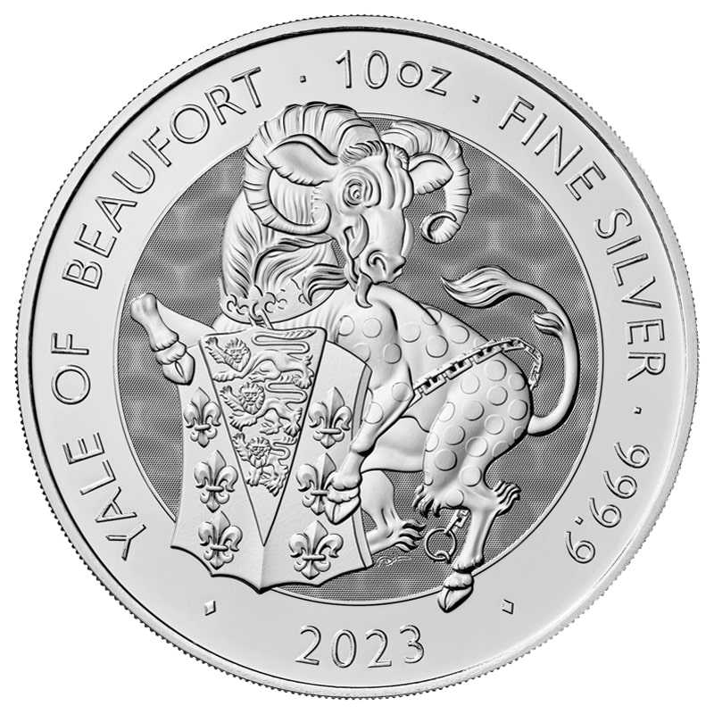 2023\u002010\u0020oz\u0020Tudor\u0020Beast\u0020Yale\u0020of\u0020Beaufort\u0020Silver\u0020Coin