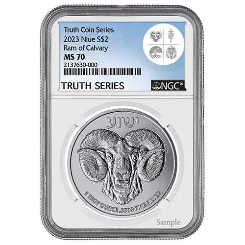 2023\u00201\u0020oz\u0020NGC\u0020MS\u002D70\u0020Ram\u0020of\u0020Calvary\u0020Silver\u0020Coin
