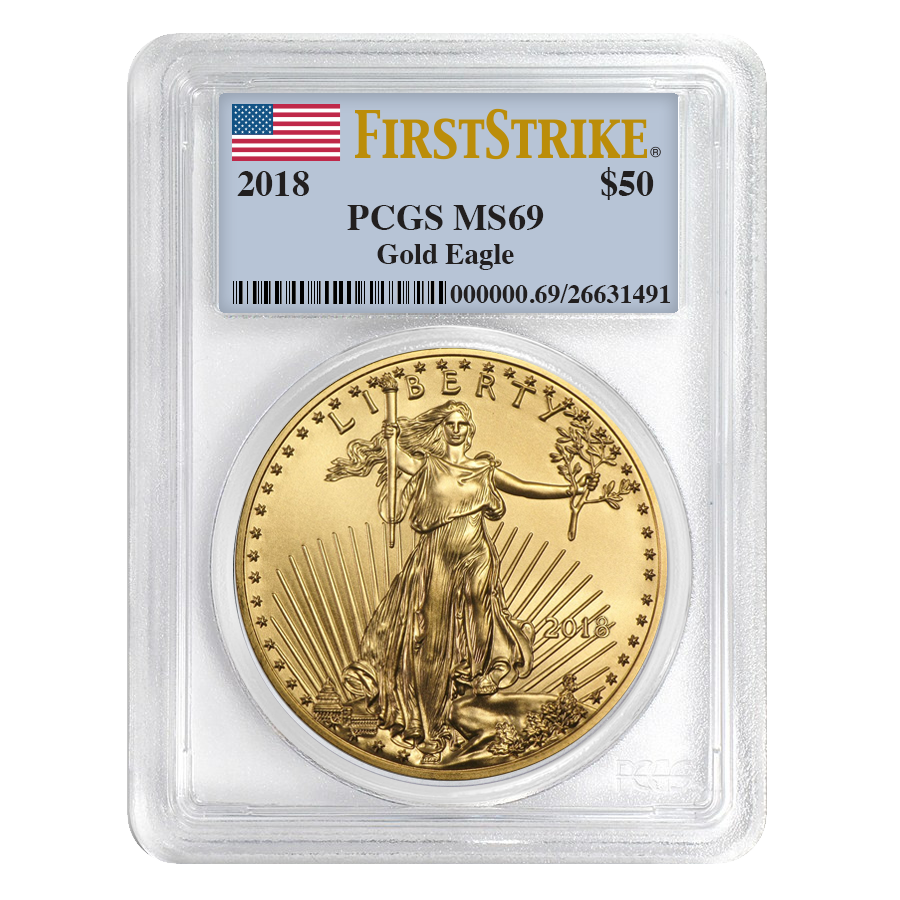 2018\u00201\u0020oz\u0020PCGS\u0020MS\u002D69\u0020First\u0020Strike\u0020Gold\u0020American\u0020Eagle
