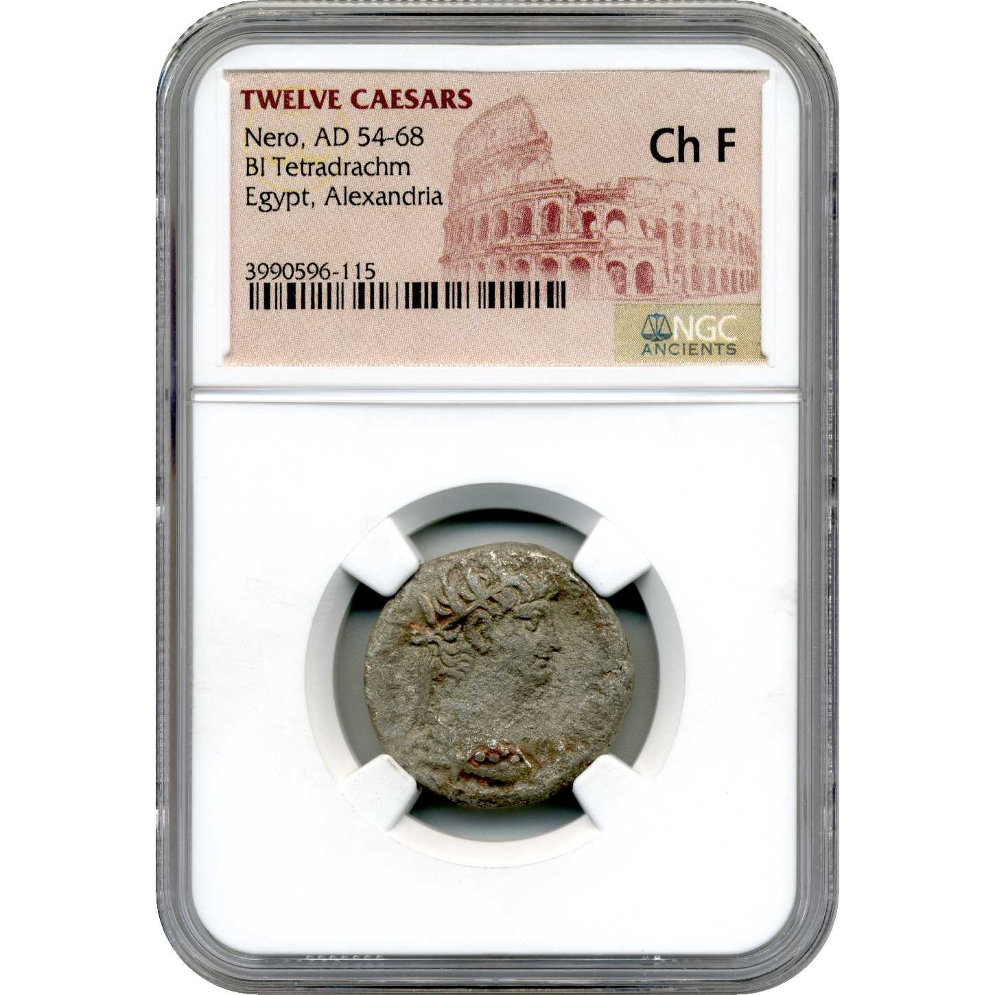 Twelve\u0020Caesars\u0020Nero\u0020BI\u0020Tetradrachm\u0020AD\u002054\u002D68\u0020\u002D\u0020NGC\u0020Ch\u0020F