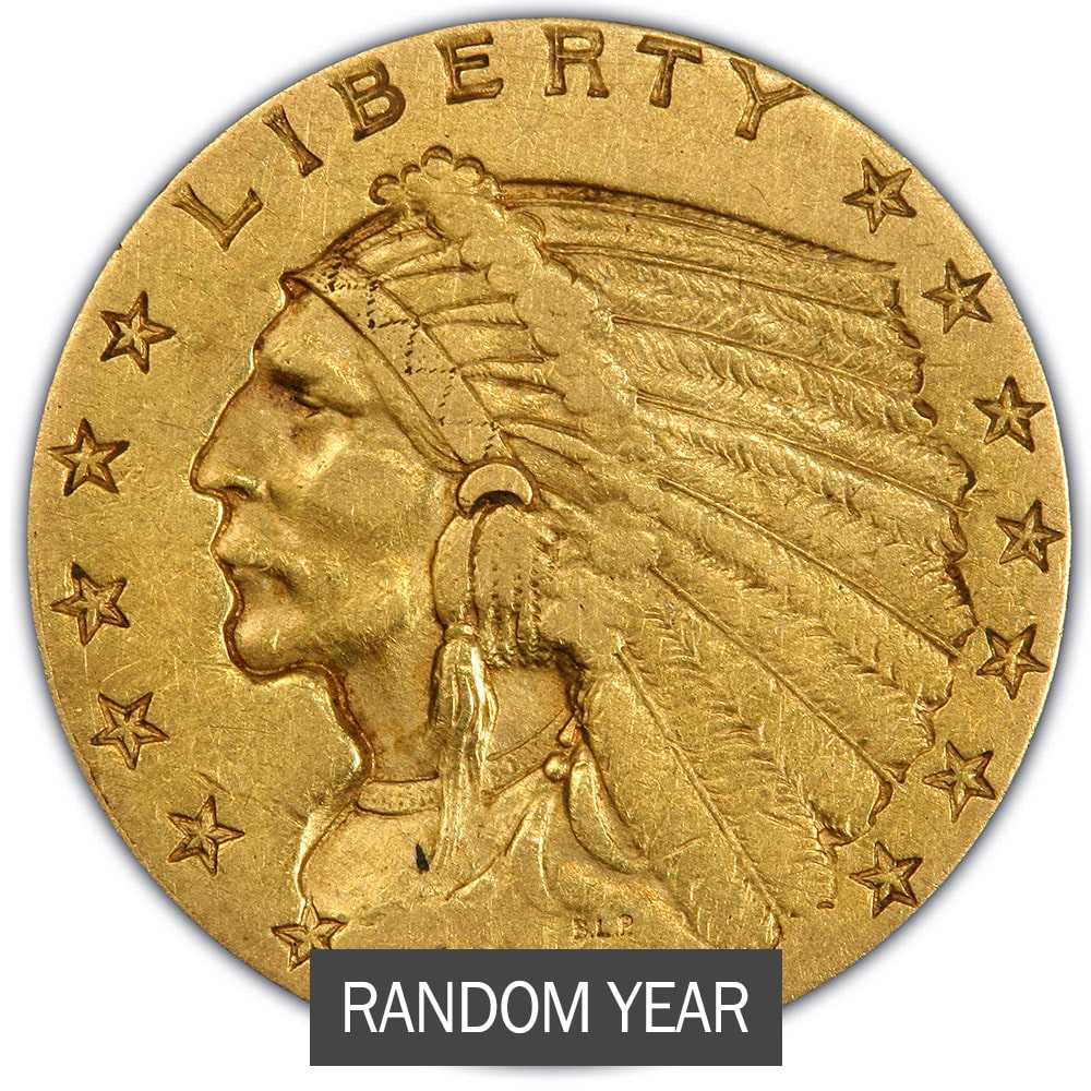 \u00242.50\u0020Indian\u0020Quarter\u0020Eagle\u0020Gold\u0020Coin\u0020\u0028VF\u002B\u0029\u0020\u002D\u0020Random\u0020Year