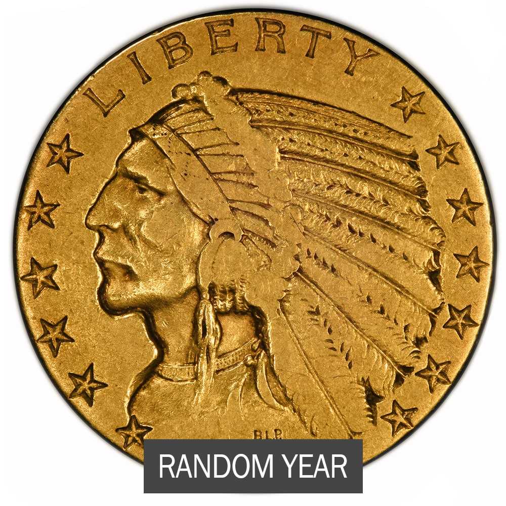 \u00245\u0020Indian\u0020Half\u0020Eagle\u0020Gold\u0020Coin\u0020\u0028Cleaned\u002FJewelry\u0020Grade\u0029\u0020\u002D\u0020Random\u0020Year