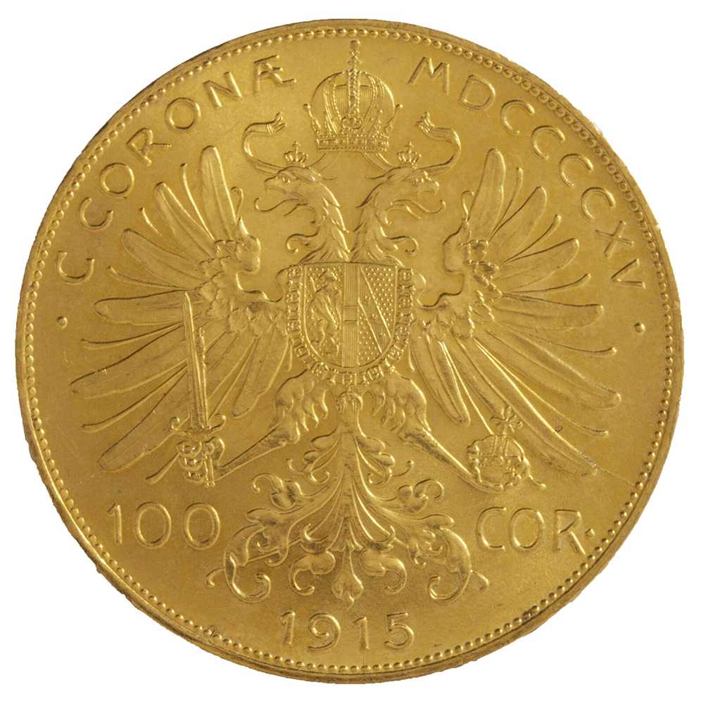 1915\u0020Austrian\u0020Gold\u0020100\u0020Corona\u0020BU\u0020\u0028Restrike\u0029