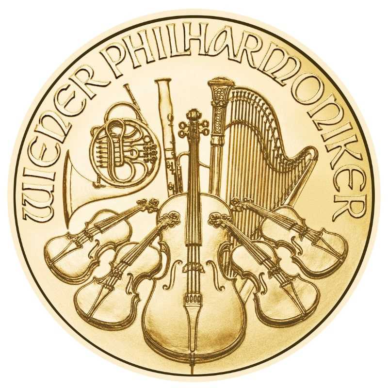 2023\u00201\u002F2\u0020oz\u0020Austrian\u0020Gold\u0020Philharmonic\u0020Coin\u0020BU