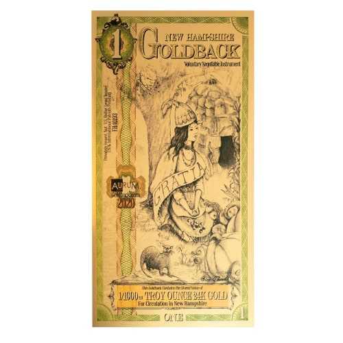 Gold\u0020Aurum\u0020New\u0020Hampshire\u00201\u0020Goldback\u0020Note\u0020\u002824K\u0029