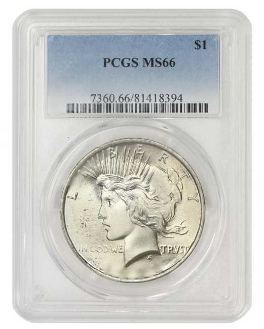1922\u002D1935\u0020PCGS\u0020MS\u002D66\u0020Peace\u0020Silver\u0020Dollar\u0020\u002D\u0020Random\u0020Year