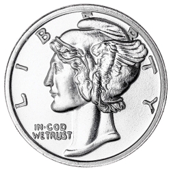 1 oz Mercury Dime Silver Round 1 oz Mercury Dime Silver Round