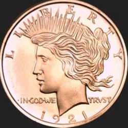 Peace Dollar 1 oz Copper Round