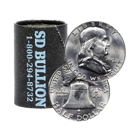 $10 Face - 90% US Silver Franklin Half Dollars - AU/UNC