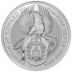 2018 10 oz Silver Queen's Beasts Griffin of Edward 2018 10 oz Silver Queen's Beasts Griffin of Edward