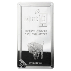10 oz MintID Buffalo Silver Bar (AES-128 Encrypted)