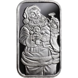 1 oz SilverTowne Santa Claus Silver Bar 1 oz SilverTowne Santa Claus Silver Bar