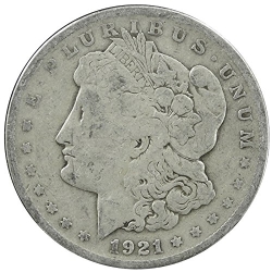 1921 Cull Morgan Silver Dollar