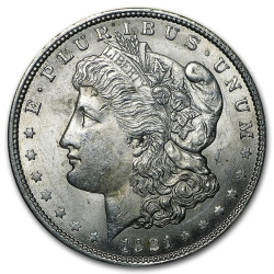 1921 Morgan Silver Dollars - AU