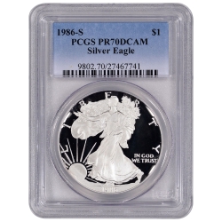 1986-S PCGS PR-70 American Silver Eagle Proof Coin 1986-S PCGS PR-70 American Silver Eagle Proof Coin