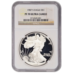 1987-S NGC PF-70 Proof American Silver Eagle Coin 1987-S NGC PF-70 Proof American Silver Eagle Coin