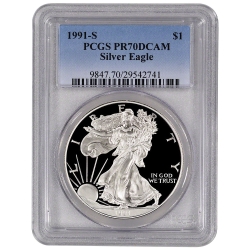 1991-S PCGS PR-70 American Silver Eagle Proof Coin 1991-S PCGS PR-70 American Silver Eagle Proof Coin