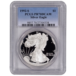 1992-S PCGS PR-70 American Silver Eagle Proof Coin 1992-S PCGS PR-70 American Silver Eagle Proof Coin