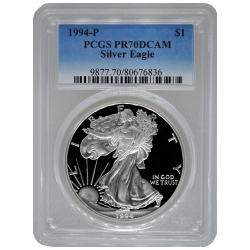 1994-P PCGS PR-70 American Silver Eagle Proof Coin 1994-P PCGS PR-70 American Silver Eagle Proof Coin