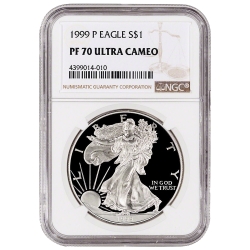1999-P NGC PF-70 Proof American Silver Eagle Coin 1999-P NGC PF-70 Proof American Silver Eagle Coin