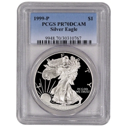 1999-P PCGS PR-70 American Silver Eagle Proof Coin