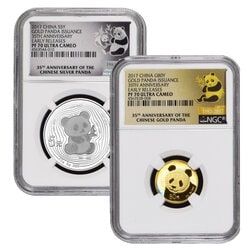 2017 35th Anniversary Chinese Panda PF-70 Early Releases - 15g Silver and 5g Gold Proof Set 2017 35th Anniversary Chinese Panda PF-70 Early Releases - 15g Silver and 5g Gold Proof Set
