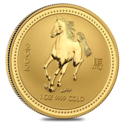 2002 1 oz Year of the Horse Gold Coin - Perth Mint Lunar Series I
