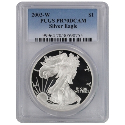2003-W PCGS PR-70 American Silver Eagle Proof Coin 2003-W PCGS PR-70 American Silver Eagle Proof Coin