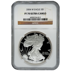 2004-W NGC PF-70 Proof American Silver Eagle Coin 2004-W NGC PF-70 Proof American Silver Eagle Coin