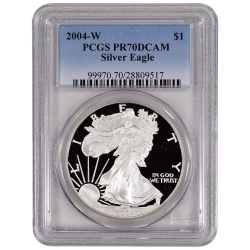 2004-W PCGS PR-70 American Silver Eagle Proof Coin 2004-W PCGS PR-70 American Silver Eagle Proof Coin