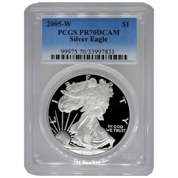 2005-W PCGS PR-70 American Silver Eagle Proof Coin 2005-W PCGS PR-70 American Silver Eagle Proof Coin