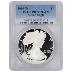 2006-W PCGS PR-70 American Silver Eagle Proof Coin 2006-W PCGS PR-70 American Silver Eagle Proof Coin