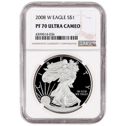 2008-W NGC PF-70 Proof American Silver Eagle Coin 2008-W NGC PF-70 Proof American Silver Eagle Coin