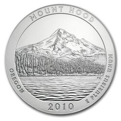 2010 5 oz Silver ATB - Mount Hood America The Beautiful 2010 5 oz Silver ATB - Mount Hood America The Beautiful