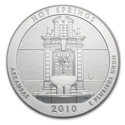 2010 Silver 5 oz ATB - Hot Springs America The Beautiful 1st Coin in ATB Series! 2010 Silver 5 oz ATB - Hot Springs America The Beautiful 1st Coin in ATB Series!