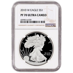 2010-W NGC PF-70 Proof American Silver Eagle Coin 2010-W NGC PF-70 Proof American Silver Eagle Coin