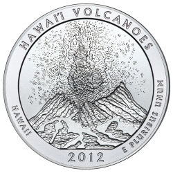2012 Silver 5 oz Hawai'i Volcanoes America The Beautiful