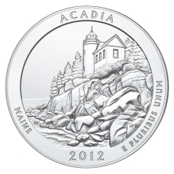 2012 Acadia 5 oz Burnished Silver Coin - America The Beautiful 2012 Acadia 5 oz Burnished Silver Coin - America The Beautiful