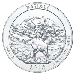 2012 Denali 5 oz Burnished Silver Coin - America The Beautiful 2012 Denali 5 oz Burnished Silver Coin - America The Beautiful
